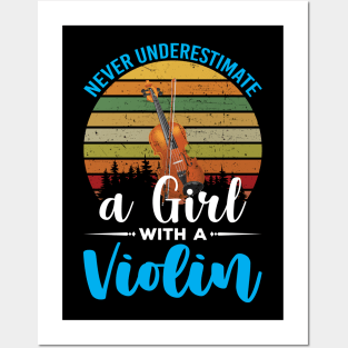 Never Underestimate a Girl with a Violin Posters and Art